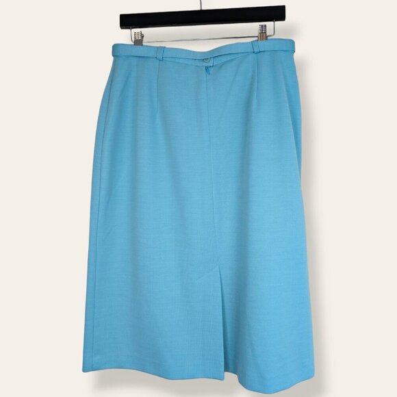 🍁TanJay Vintage Blue Belted Skirt - Picture 5 of 8